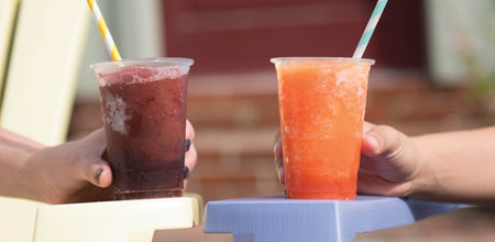 Two Chaddsford wine slushies enjoyed by customers in front of our cottage. 